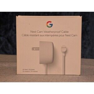 NIB Google 33 ft Weatherproof Cable for Nest Cam - White (GA02278-US) Not Used